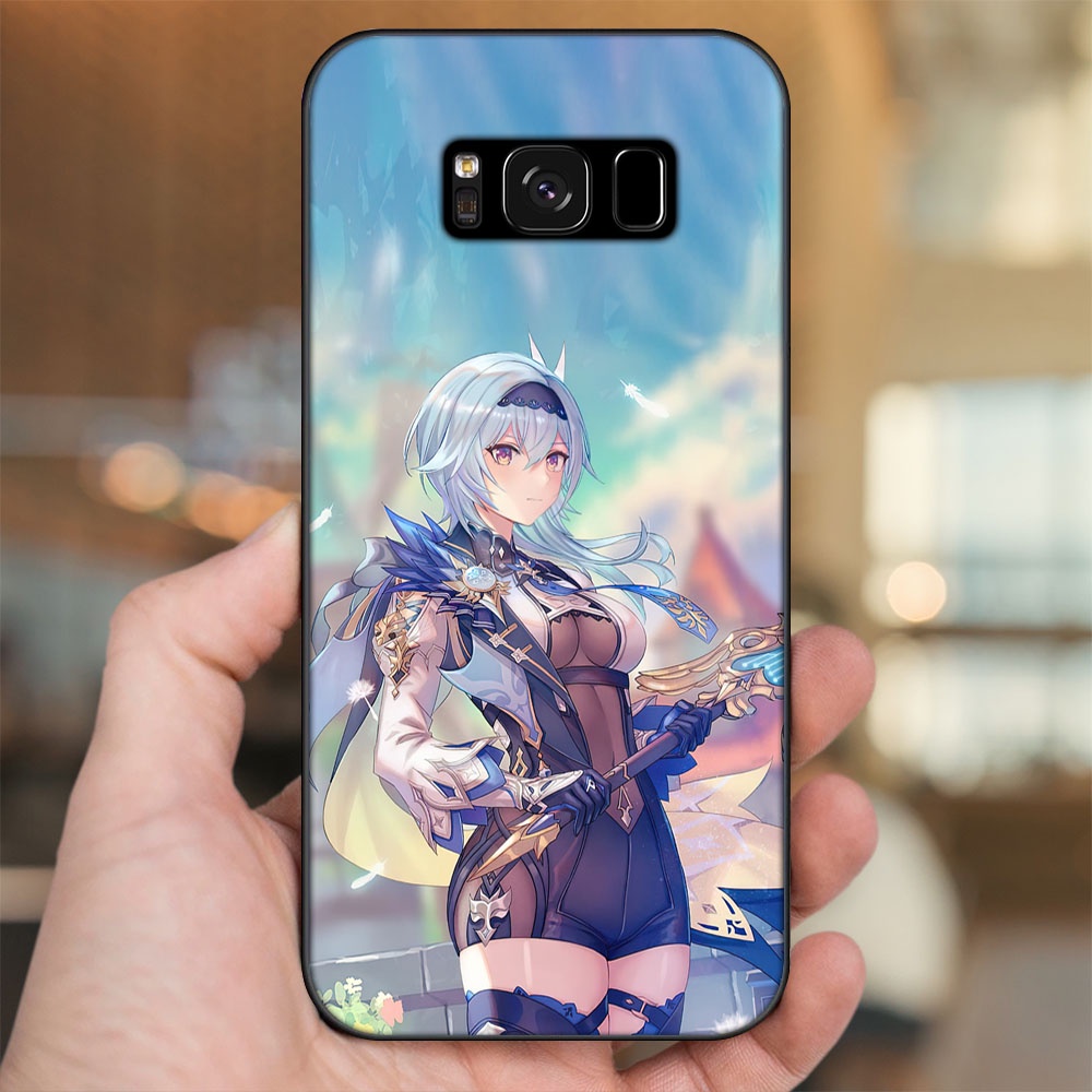 Ốp lưng Samsung S8, S8 Plus viền đen in hình Eula Genshin Impact