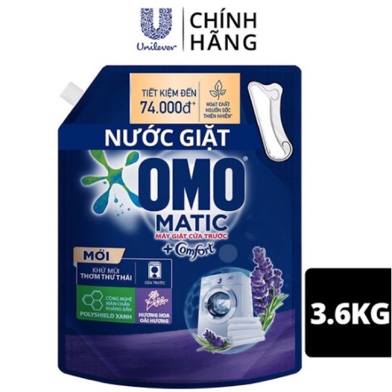 Nước giặt OMO Matic chuyên dụng Cửa Trước 3.6kg (bao bì thay đổi theo từng đợt sản xuất)