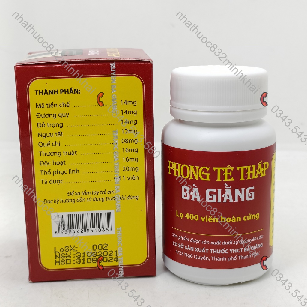 Phong Te Thap Bà Giằng - Đau lưng, đau vai gáy, dây thần kinh tọa, đau liên sườn