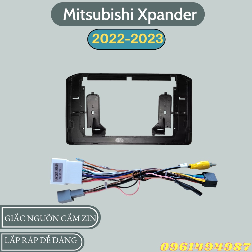 Mặt dưỡng 10 inch Mitsubishi Xpander 2021 2022 2023 kèm dây nguồn cắm zin theo xe  dùng cho màn hình DVD android