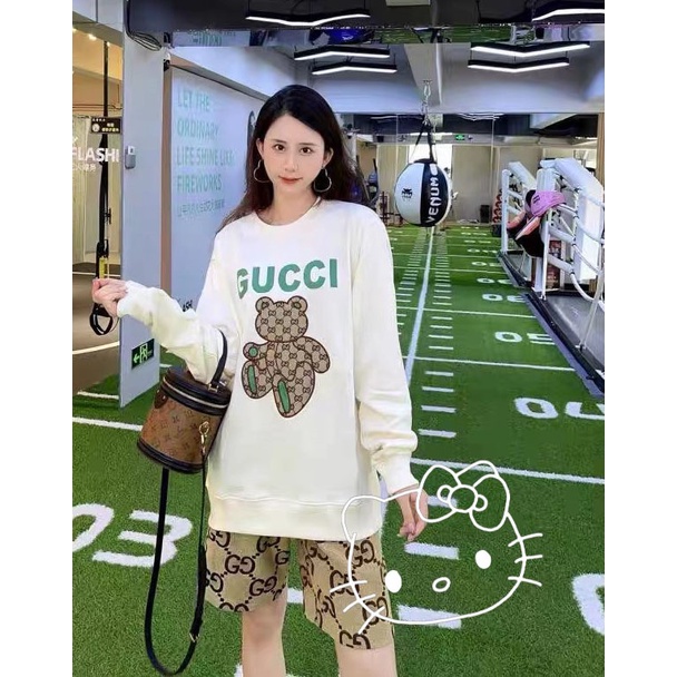 Áo Sweater Gucci 22 Họa Tiết Chữ G Và Gấu Nhỏ Dễ Thương Cho Nam Và Nữ
