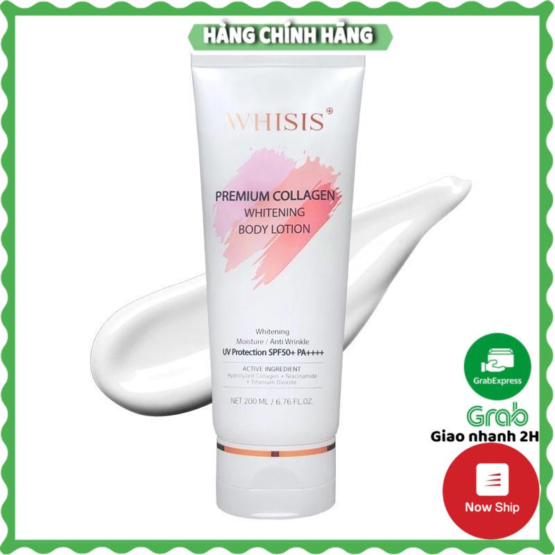 Kem Dưỡng Thể Trắng Da WHISIS Chống Nắng - Premium Collagen Whitening Body Lotion 200ml - HANA SHOP