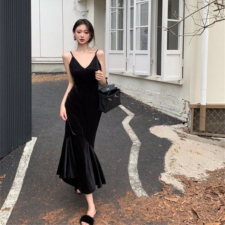 COZOK Đầm Đuôi Cá Không Tay Ôm Dáng Gợi Cảm Dành Cho Nữ