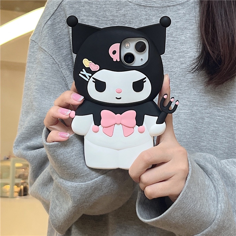 SANRIO Dễ Thương Ốp Điện Thoại Silicon Mềm In Hình kuromi Cho iphone 15 14 13 12 11 pro max xs xr x xsmax