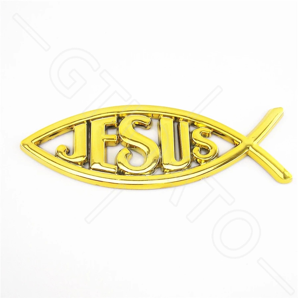 GTIOATO Jesus Cá Biểu Tượng Xe Kim Loại Huy Hiệu Xe Hơi Huy Hiệu Ô Tô Biểu Tượng Xe Hơi Biểu Tượng Oto Biểu Tượng Ô Tô Phụ KiệN Trang Trí Ô Tô