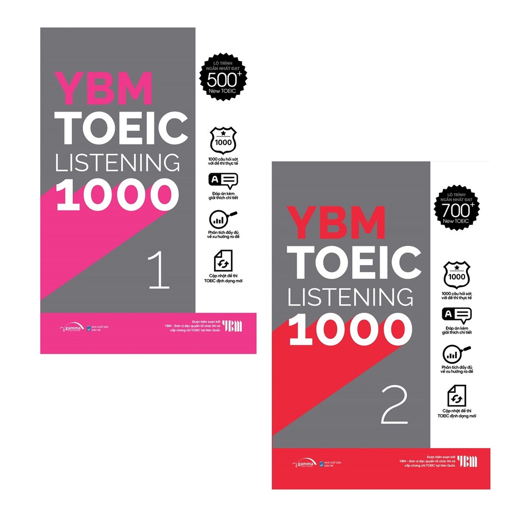 Sách - YBM TOEIC Listening 1000: Vol 1 + Vol 2 ( Bộ 2 Cuốn)