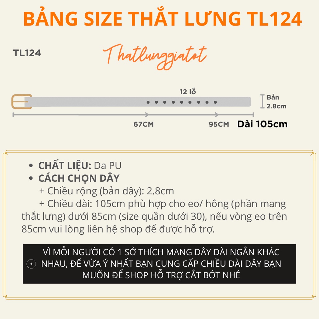 Thắt Lưng Vuông Unisex mặt đen đơn giản 2.8cm  TL124 - Thắt Lưng Giá Tốt
