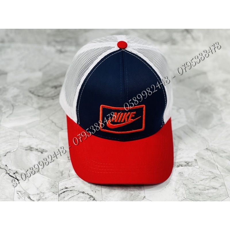 Nón kết lưỡi trai thêu NK khung vuông phối lưới thời trang cá tính nam nữ phong cách thoáng mát