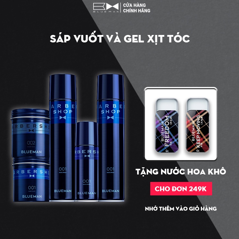 Sáp Vuốt Tóc Nam & Keo Xịt Giữ Nếp Lâu Blueman Hương Thơm Dễ Chịu