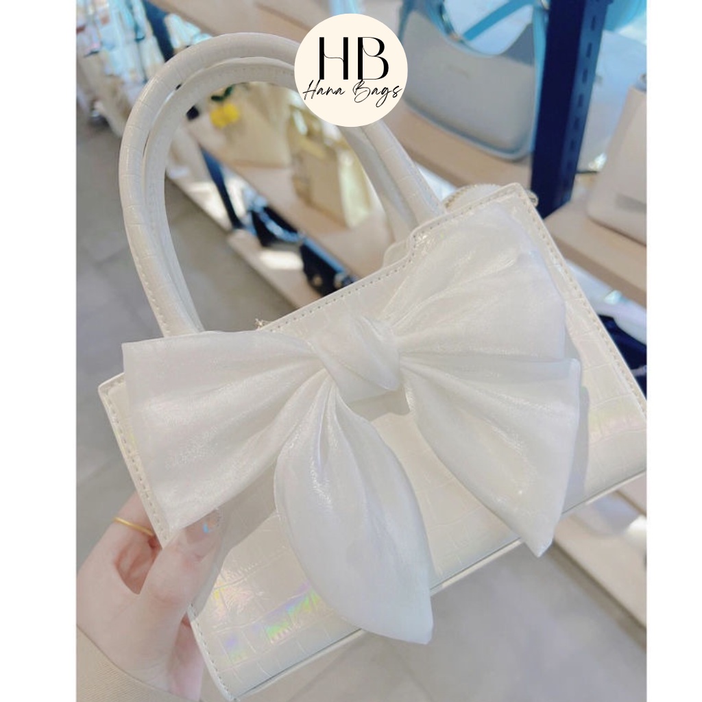 Túi xách nữ túi đeo chéo kẹp nách mini đeo vai giá rẻ đẹp cao cấp thời thượng Hàn Quốc nơ xinh xắn TX0034 Hana Bags