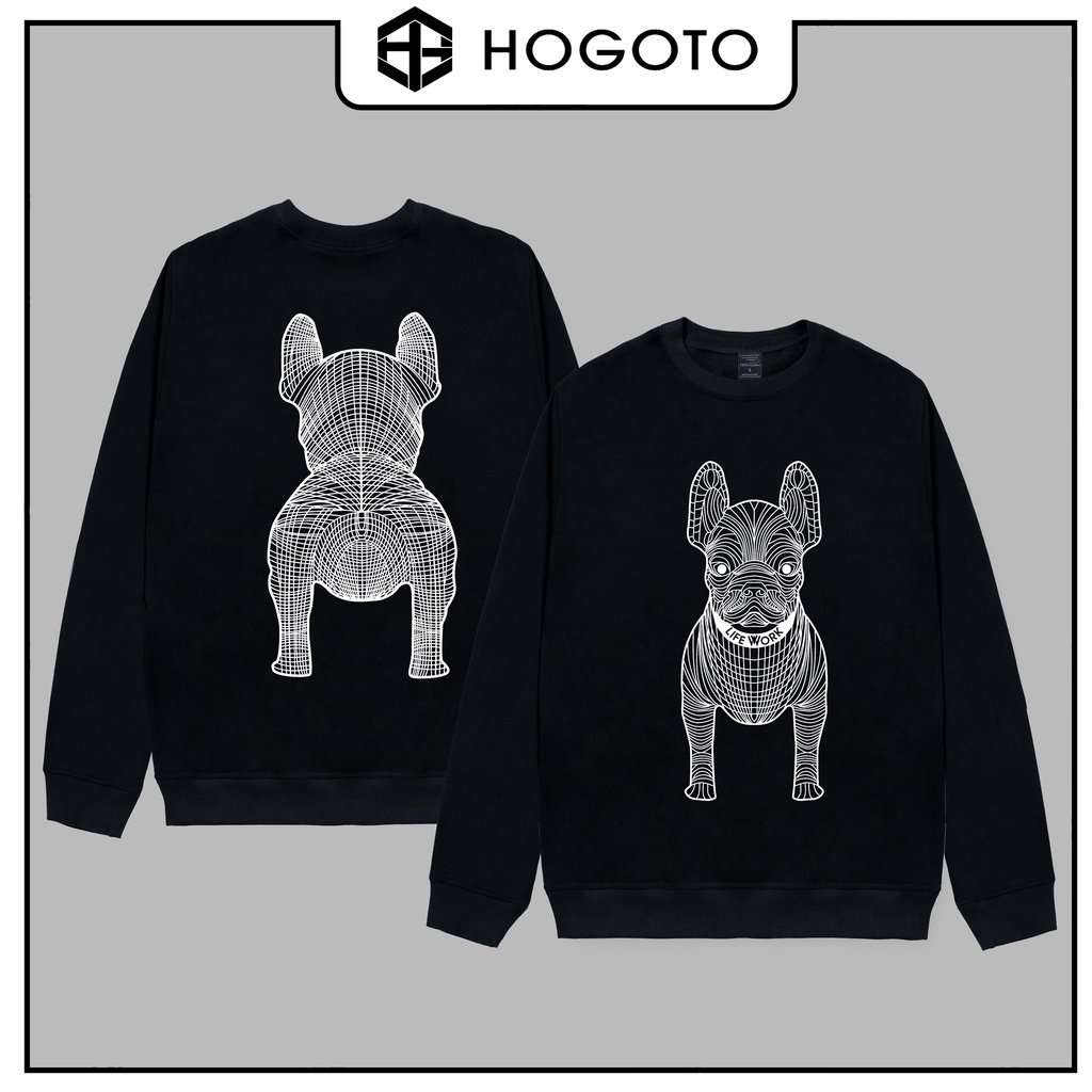 Áo nỉ bông SWEATER LIFE WORK TO Hogoto Shop, áo nỉ bông unisex nam nữ chất liệu cotton