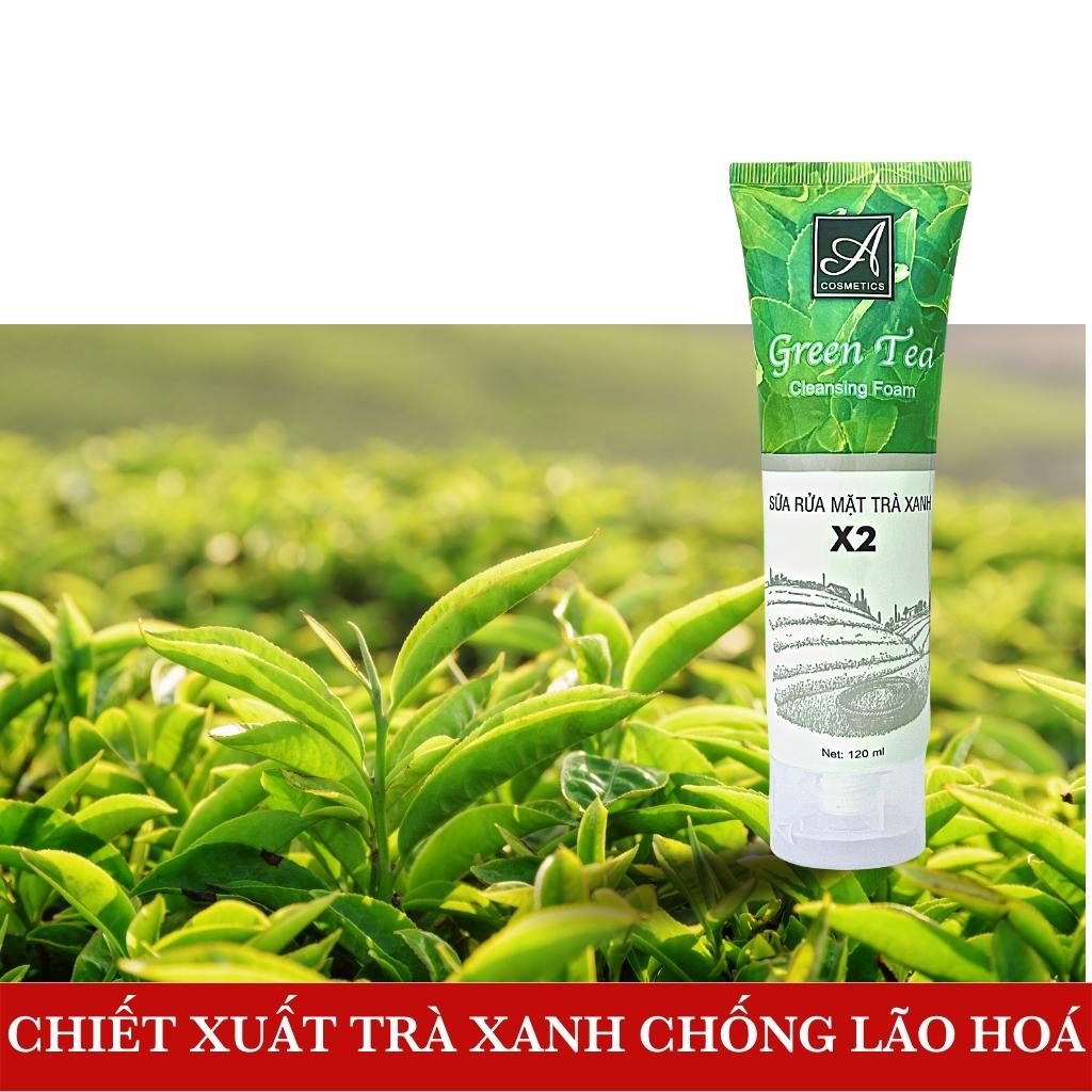 Sữa rửa mặt trắng da Mềm a cosmetics, sữa rửa mặt trà xanh x2 120ml