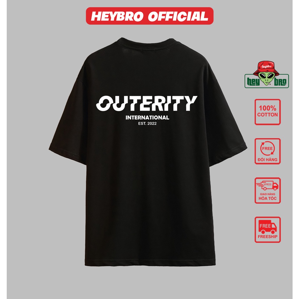 Áo thun unisex nam nữ tay lỡ form rộng Local Brand HEYBRO thế hệ genz OUT