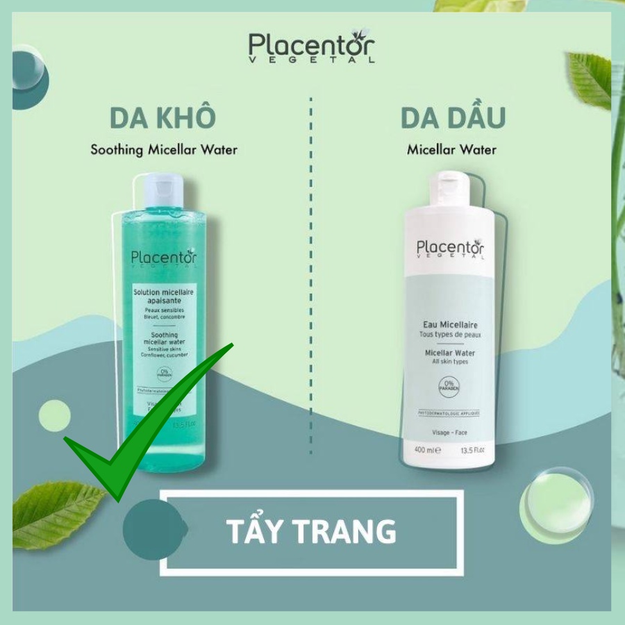 Nước tẩy trang Placentor cho da nhạy cảm Soothing Micellar Water 40ml