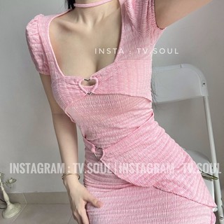 [CÓ SẴN - ẢNH THẬT TV.SOUL] Đầm hồng khoen tim