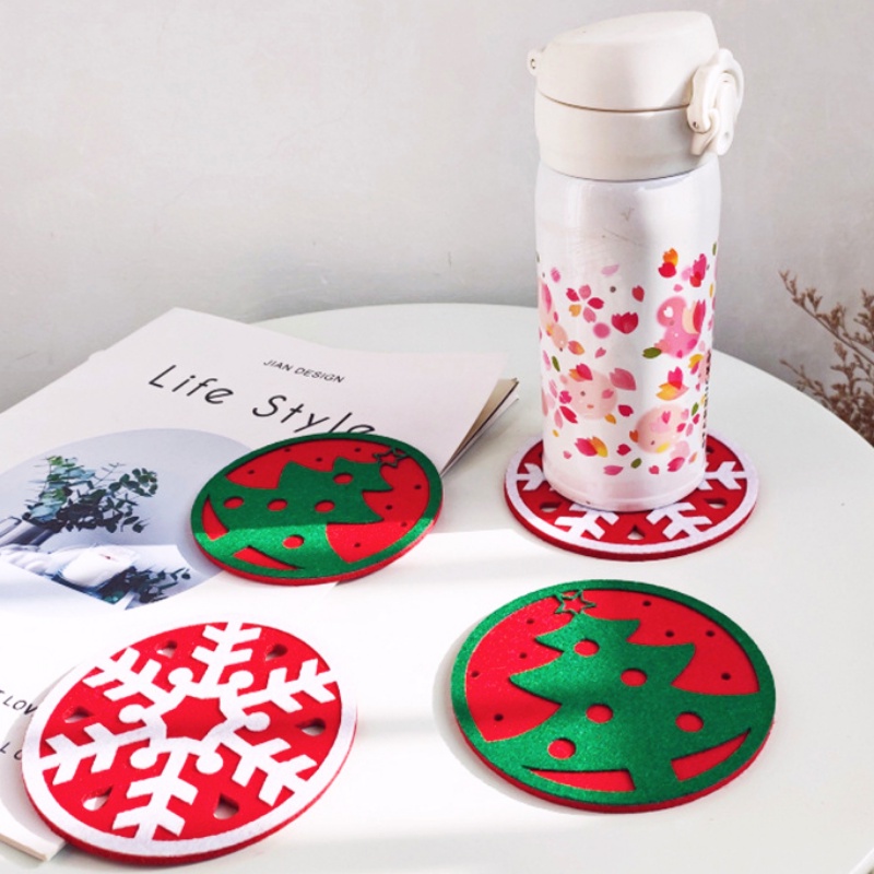 1 Tấm Lót Cốc Đĩa Bàn Ăn Hình Cây Thông Giáng Sinh Năm Mới Trang Trí Nhà Cửa