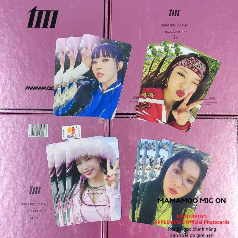 Thẻ bo góc MAMAMOO MIC ON, hàng official từ AM, có sẵn, tặng Toploader và Sleeve, photocard