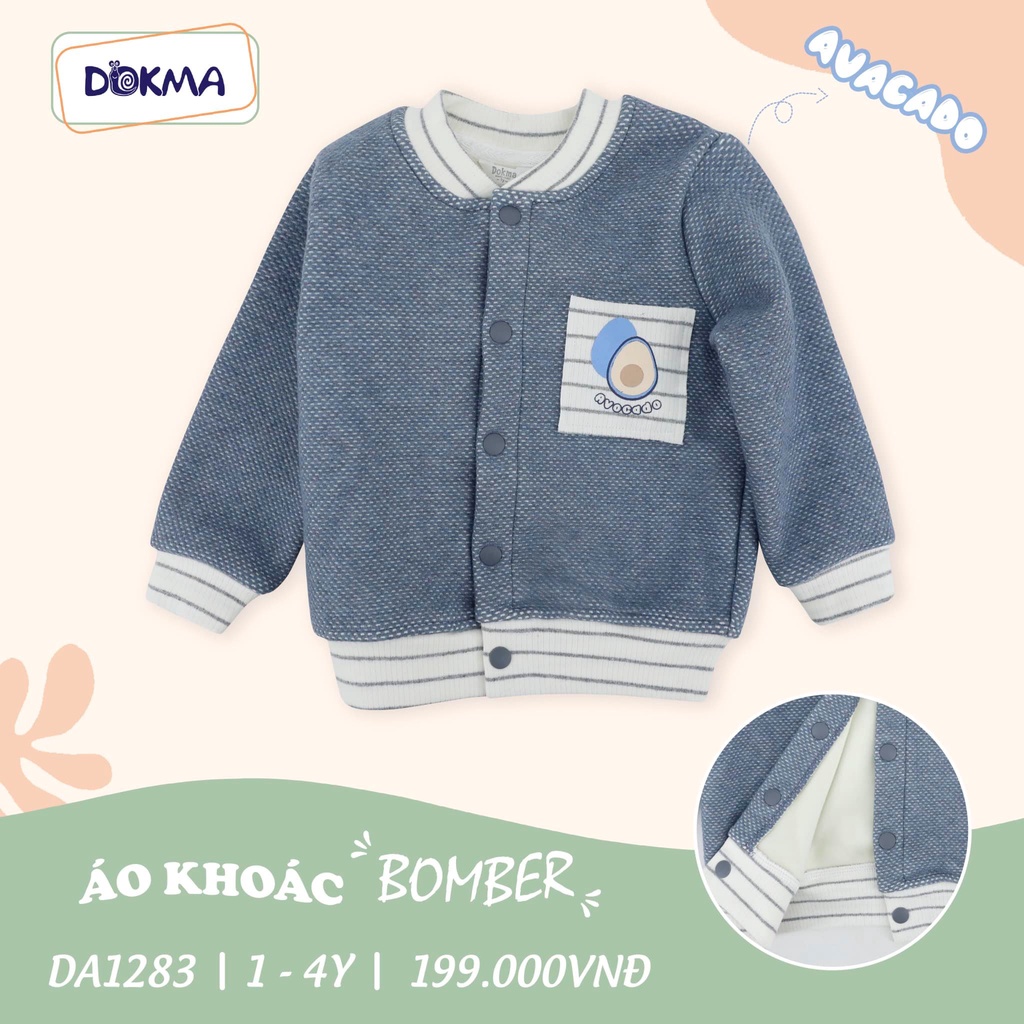 Áo khoác Bomber lót nhung dày dặn Dokma