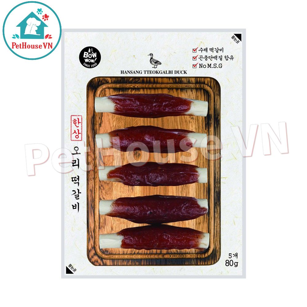 THỊT CUỘN THANH SỮA BOWWOW - Túi 80G Snack Bánh Thưởng Cho Chó Nhiều Vị Hàng Chính Hãng