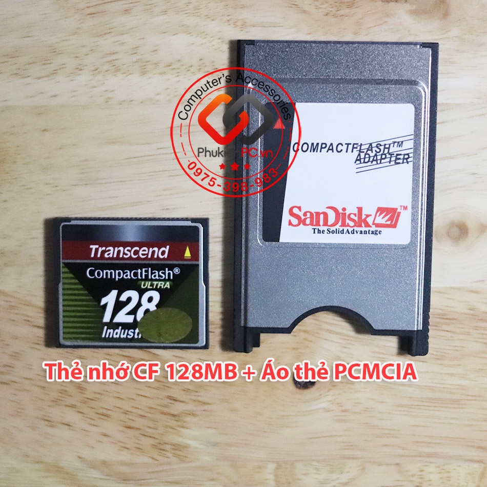 Thẻ nhớ CF Compact Flash Card Transcend chuẩn công nghiệp industrial 128MB chuyên dùng cho máy CNC