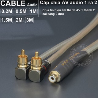 Cáp chia jack av 1 ra 2 cắm sub sang loa diy 0.2 đến 3 mét - av splitter cable 1 to 2