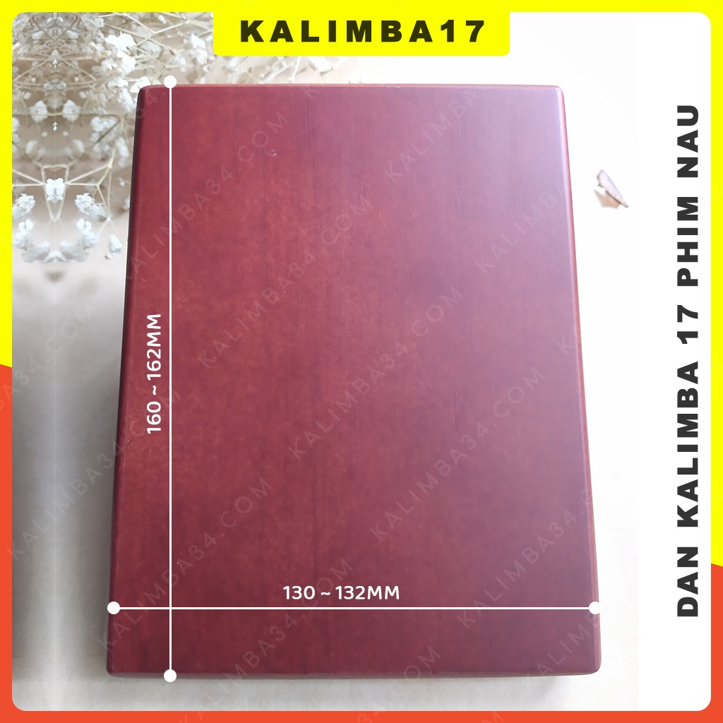 Đàn kalimba 17 phím cơ bản màu nâu, Kalimba gỗ tấm nguyên khối, Piano ngón tay cái , đồ chơi cho bé hấp dẫn kèm phụ kiện