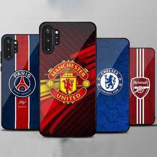 ỐP Lưng SAMSUNG Note 10, Note 10 Plus, Note 10 Lite  Mặt kính cường lực Cao Cấp, In Hình Câu Lạc Bộ Bóng Đá