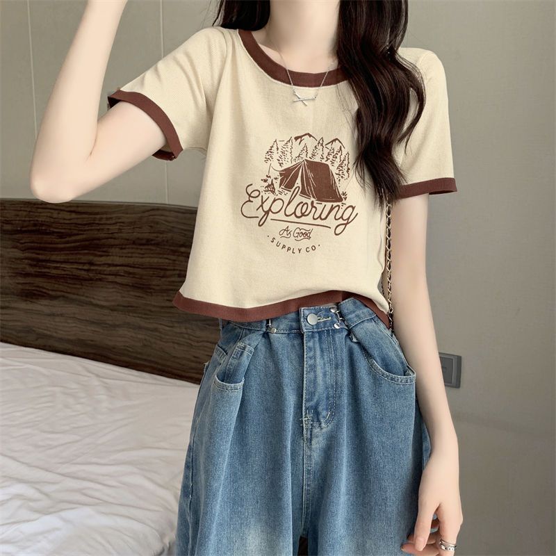 Áo Thun Dệt Kim Tay Ngắn Phong Cách Thời Trang Mùa Hè 2022 Mới