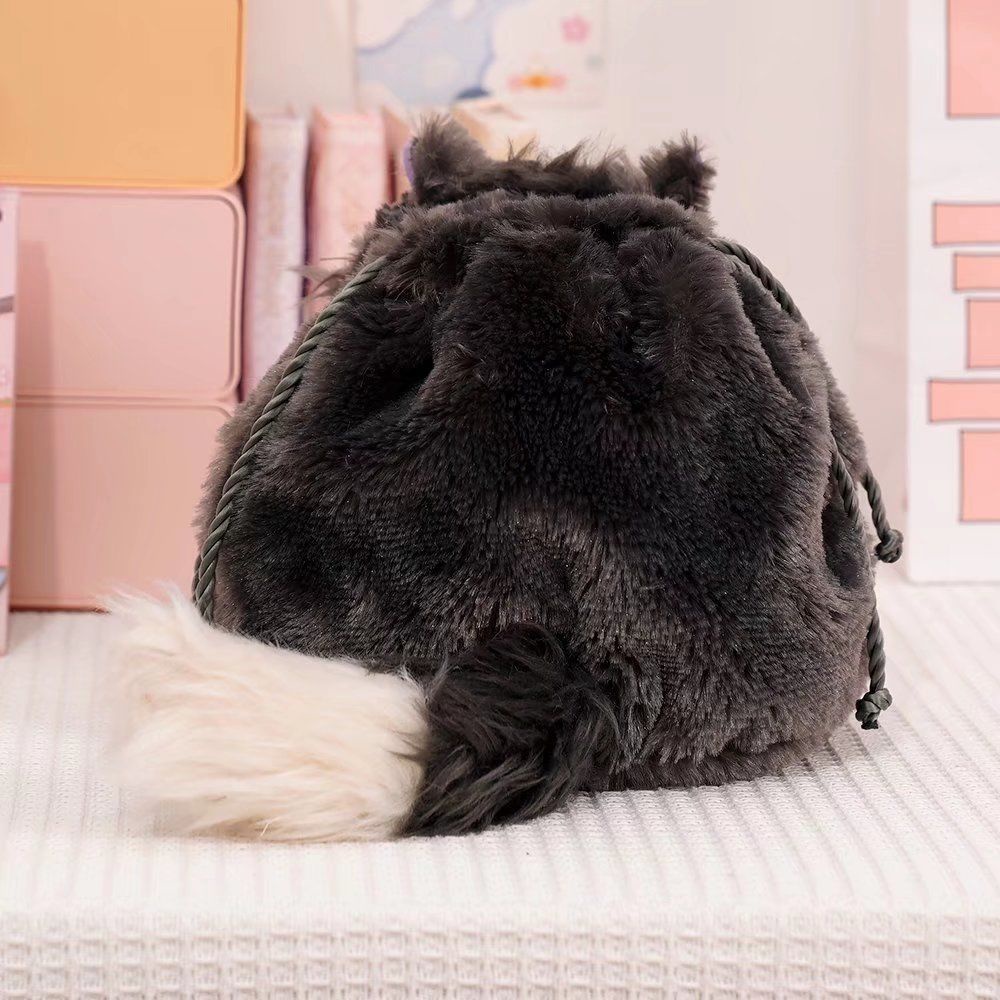 YADOU Năm Mới Túi Đeo Chéo Hình Mèo Lucifer Nhồi Bông Đáng Yêu/túi lưu trữ dây rút/Có thể đựng mỹ phẩm Tik Tok