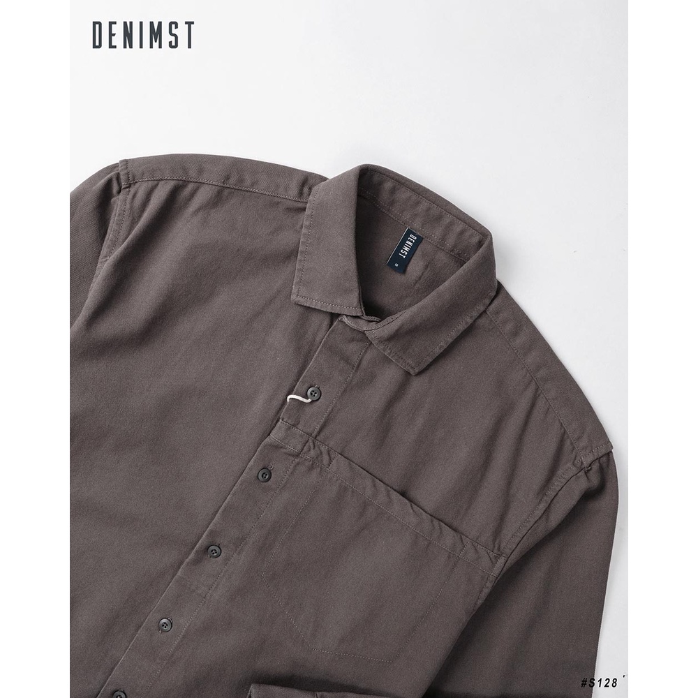 Áo sơ mi nam cotton cao cấp DENIMST S128, form suông nhẹ, thiết kế đơn giản cá tính và trẻ trung.