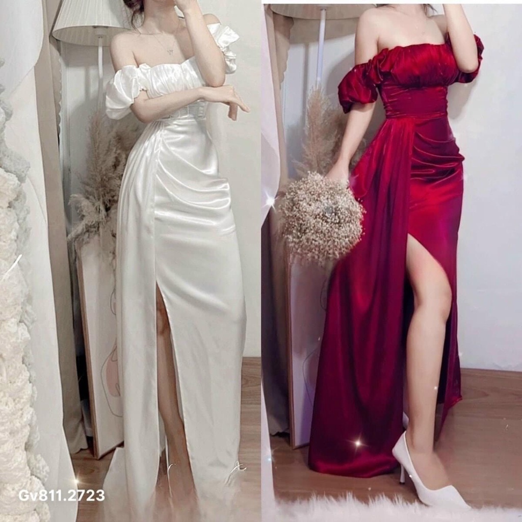 Đầm dự tiệc body ôm sang trọng công chúa 2 màu đỏ trắng có ảnh và video của shop - MAXI NGỌC LAN