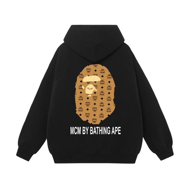 Hoodie Bape MCM - hàng full tem tag vải nỉ bông dày