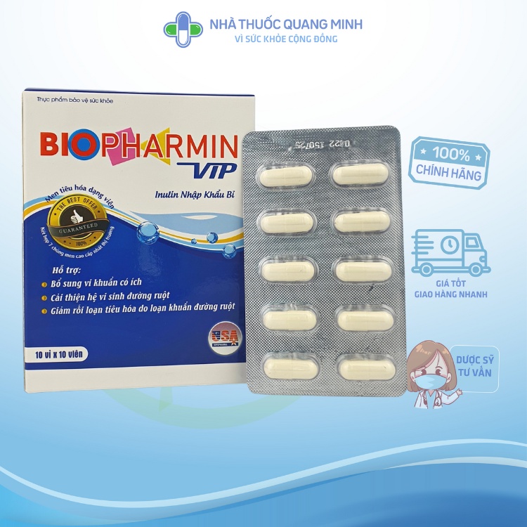 Men tiêu hóa Biopharmin vip hộp 100 viên