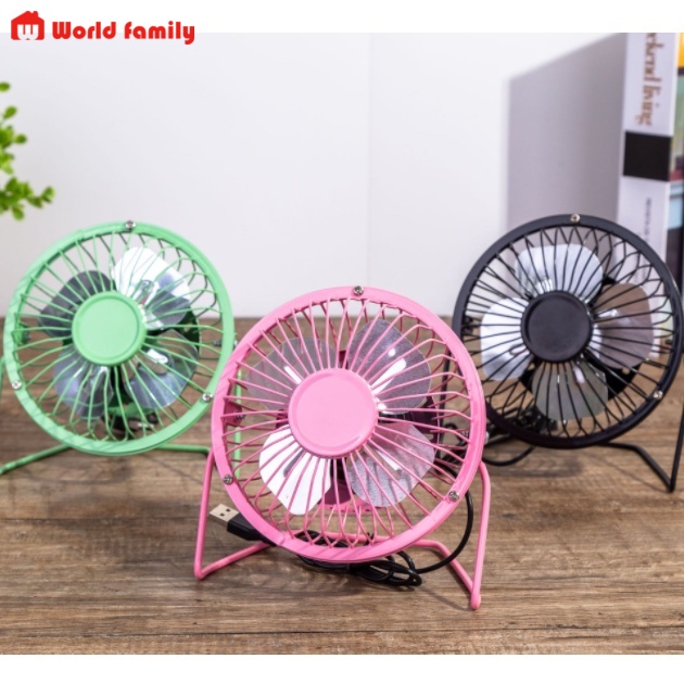 Quạt mini lồng sắt sử dụng cổng USB đường kính 13cm quạt để bàn