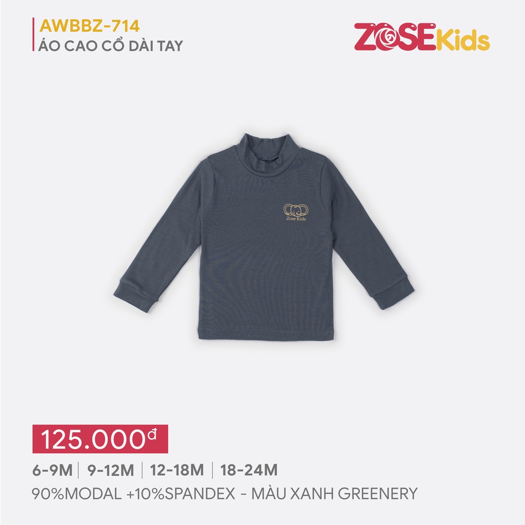 Áo dài tay DEROSA KIDS áo cao cổ cho bé từ 6 đến 24 tháng AWBBZ714A