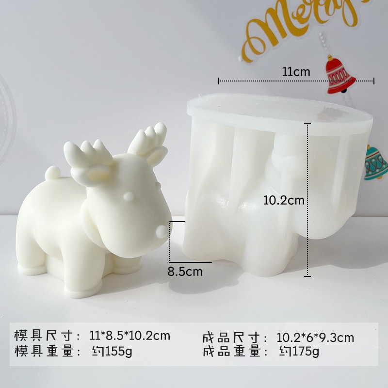 Khuôn silicone Làm Nến Thơm Hình Người Tuyết / Tuần Lộc / Chuông Giáng Sinh diy