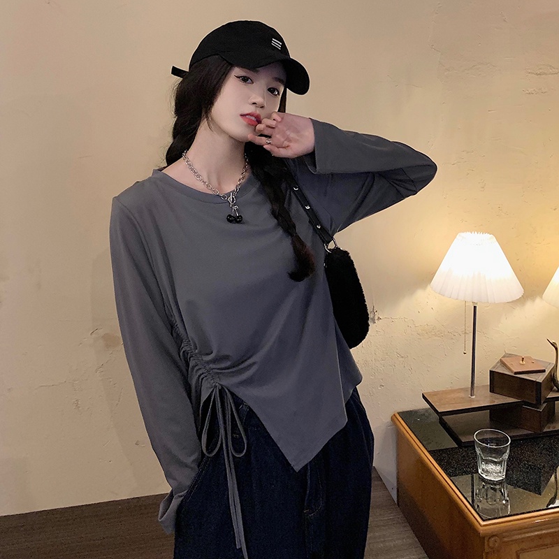 NRVP Áo Thun Nữ Dài Tay Dáng Rộng In Hình Phong Cách Hàn Quốc Kiểu Mới