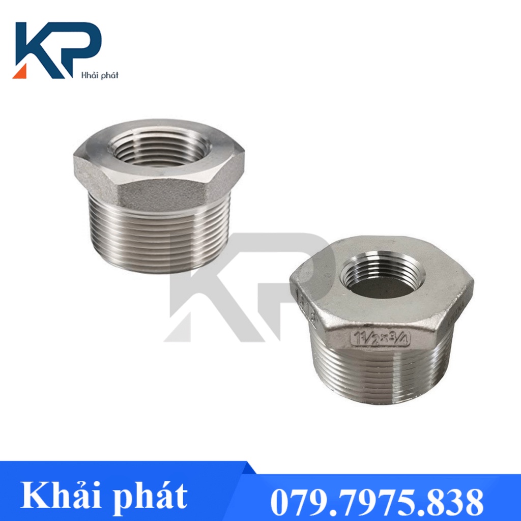 Cà Rá inox 304- nối tăng giảm ren trong ren ngoài- Lơ thu inox-đầu nối chuyển ren trong ngoài
