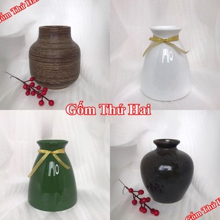 Bình hoa lọ hoa bát tràng men mộc cao cấp bt06, bình gốm lọ gốm gth