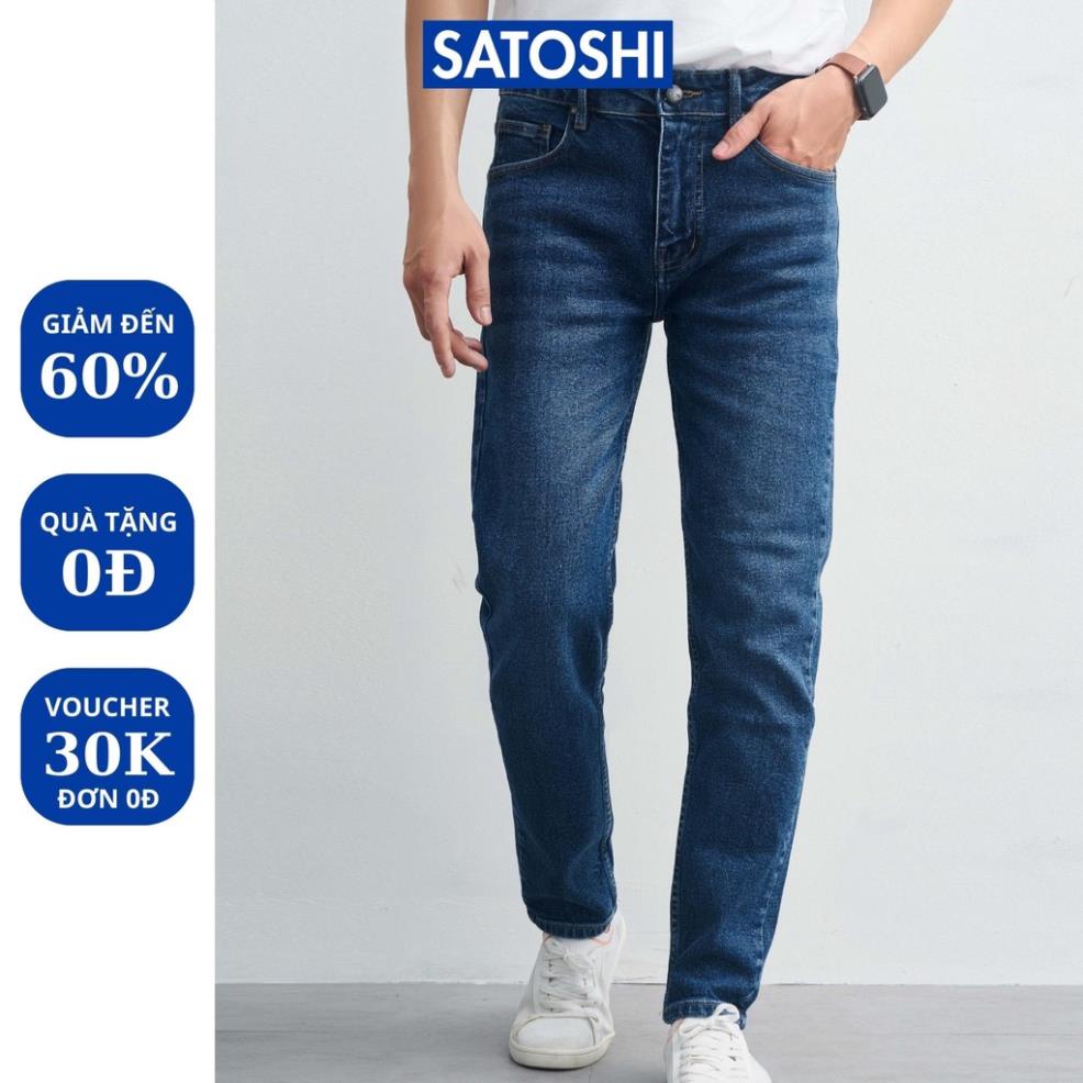 Quần Jean nam xanh wash slimfit SAQJ66 | Satoshi| ™️