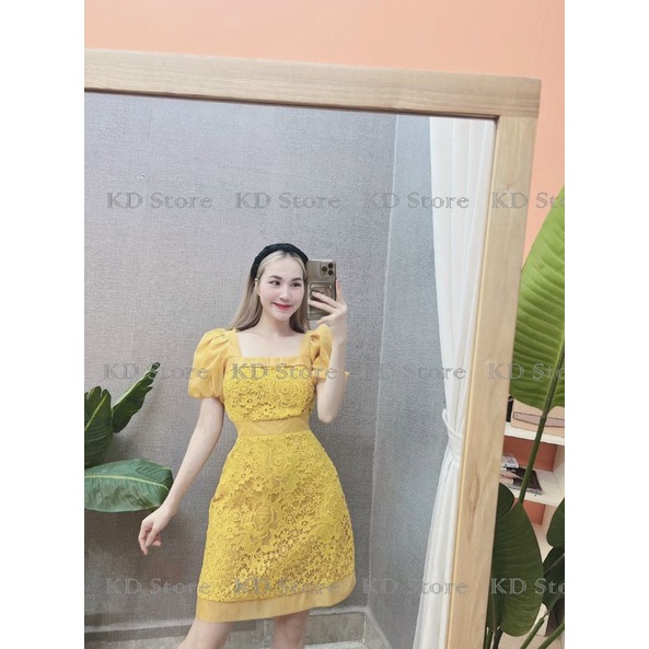 váy ren phối tay