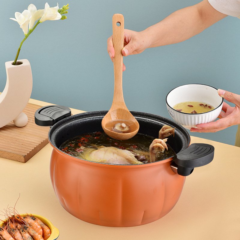Nồi Áp Suất Quả Bí Ngô Siêu Chống Dính 8L Đa Năng, Hầm Gà, Cháo- Nồi Chiên, Xào Nấu