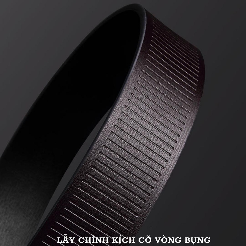 Thắt lưng nam khóa họa tiết kim loại tự động , dây da cao cấp bảo hành 12 tháng TL60