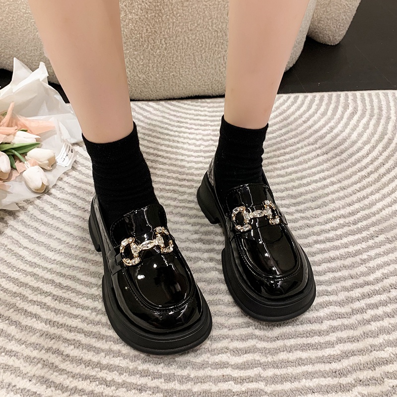 Giày Da Đế Dày Phong Cách Anh Quốc Thời Trang Cho Nữ