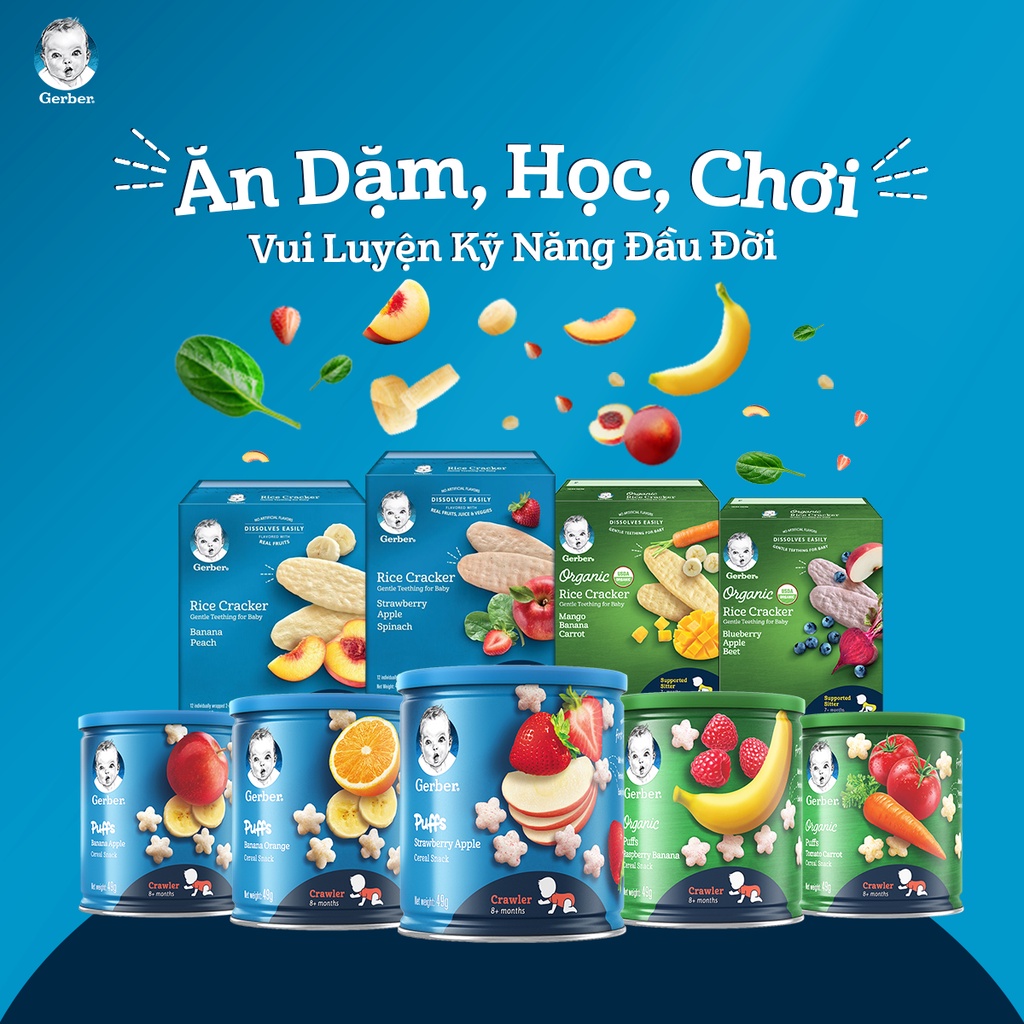 [TẶNG ĐỒ DÙNG CHO MẸ] COMBO 3 BÁNH ĂN DẶM HÌNH SAO NESTLÉ GERBER CHÍNH HÃNG - COMBO 3 MĂM MĂM BÁNH SAO