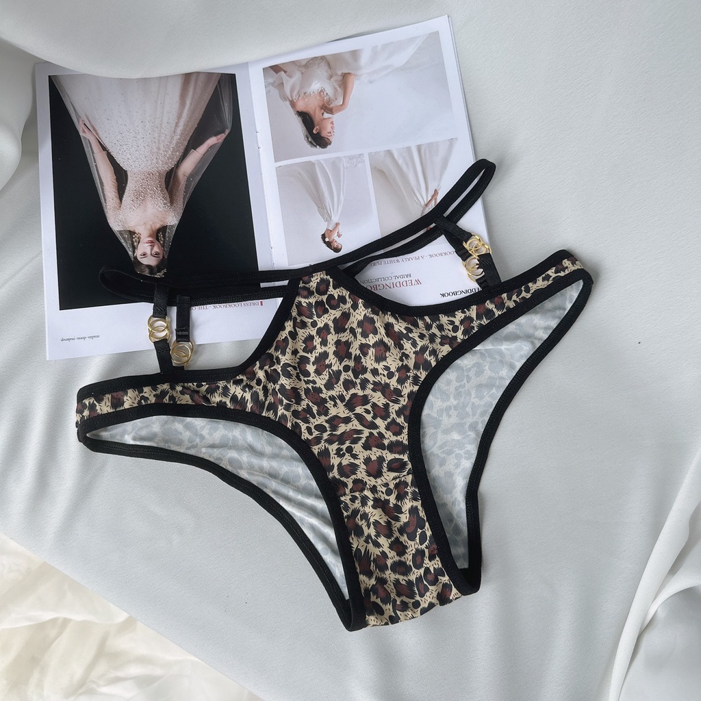 Quần Lót Nữ Họa Tiết Sexy Ibra's Store Dáng Full Mông Cotton Thoáng Khí Khuyên Tròn Dây Hông Gợi Cảm Quyến Rũ  I142