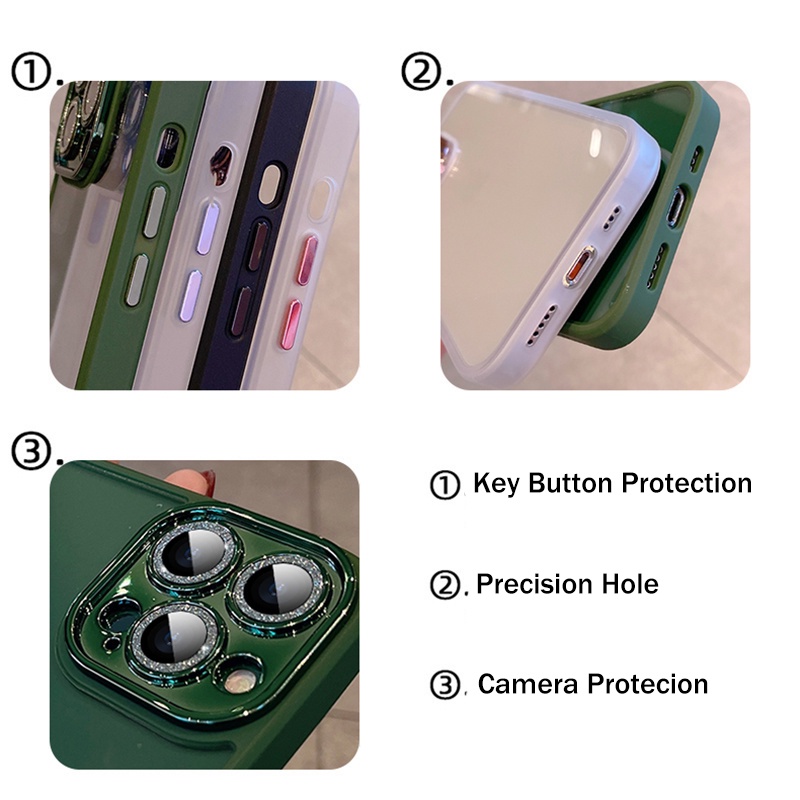 Ốp Điện Thoại Trong Suốt Đính Kim Tuyến Sang Trọng Chống Sốc Cho iPhone 14 13 12 11 Pro Max 14 Plus