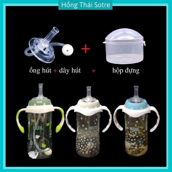 Ống Tập Hút Bình Sữa Nuk Cổ Rộng Bằng Silicon