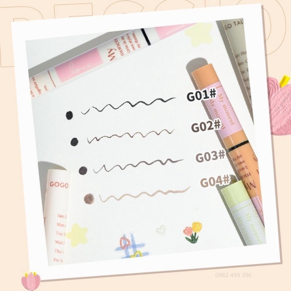 Bút Kẻ Mắt GOGO TALES nét mảnh chống trôi nước Ultra-Fine Waterproof Liquid Eyeliner GT391 hàng chính hãng
