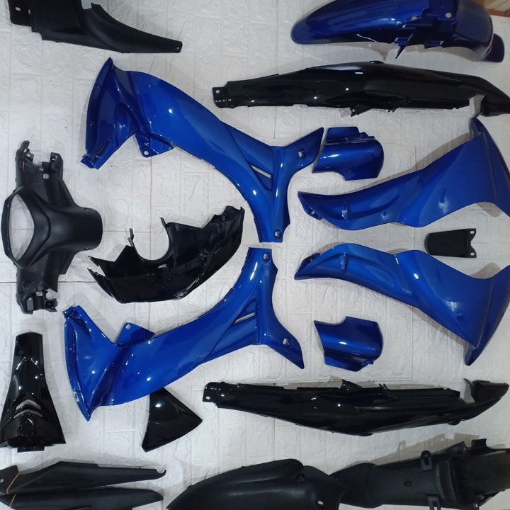 Bộ dàn áo xe Jupiter MX MẮT CÁO, nhựa ABS nguyên sinh cao cấp màu XANH DƯƠNG Tím - ĐEN - Kèm pha đèn mắt cáo